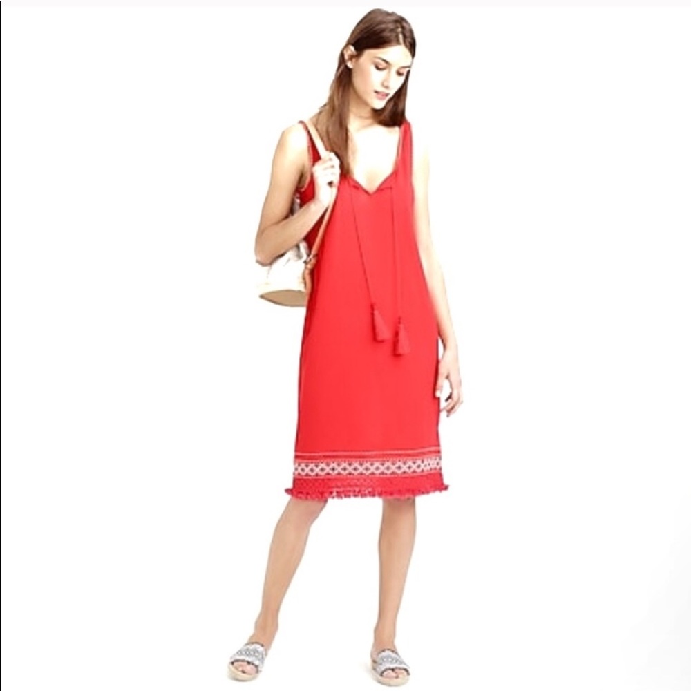 J CREW Embroidered Tassel Beach Dress